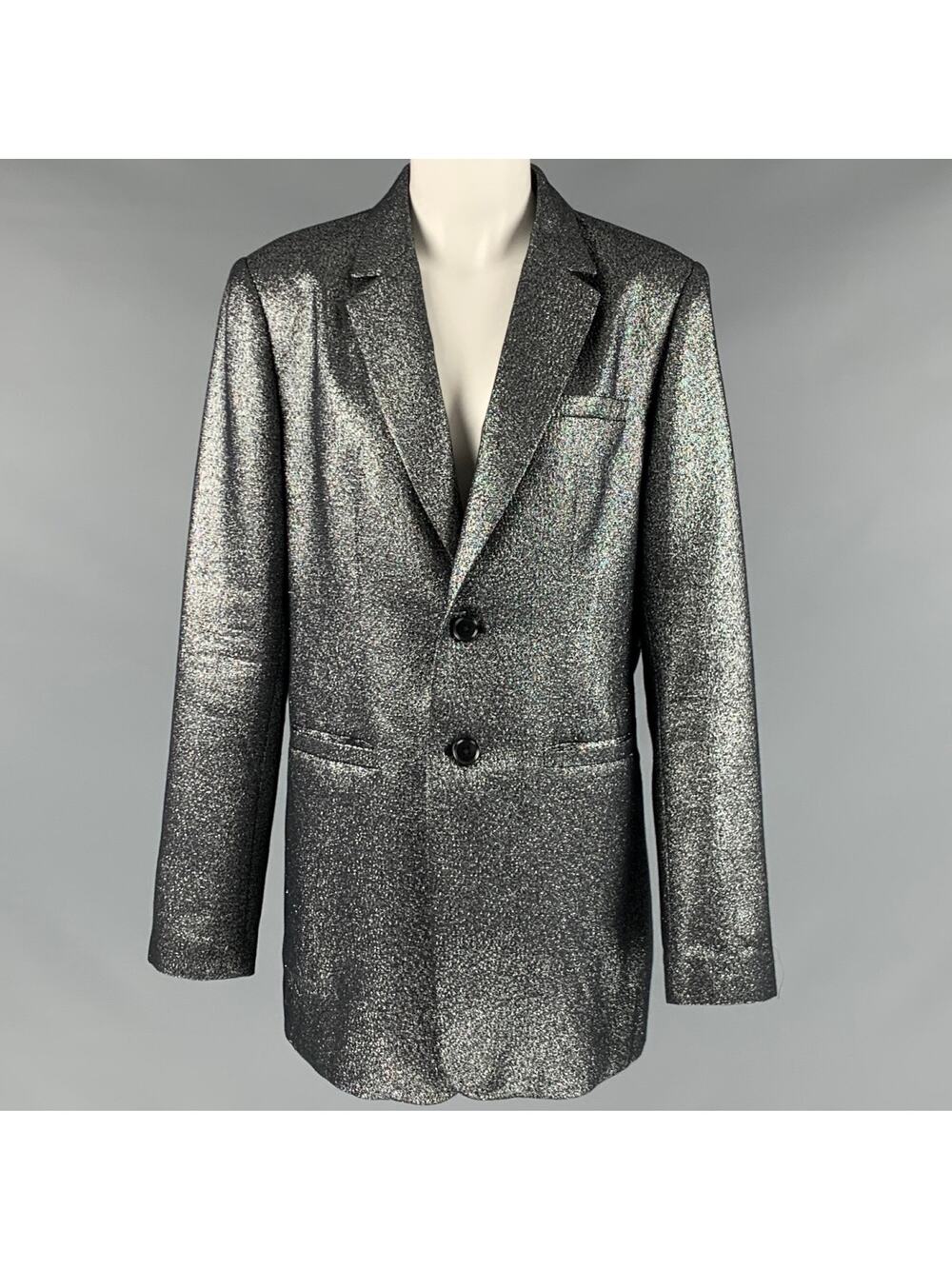 JOIE Size M Silver Polyester Blend Metallic Jacket